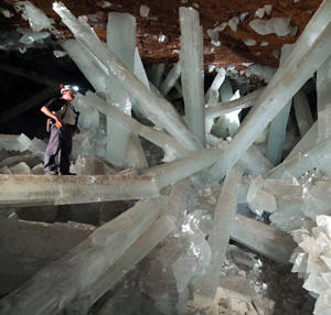 Gypsum Crystals in Cueva de los Cristales, Mexico