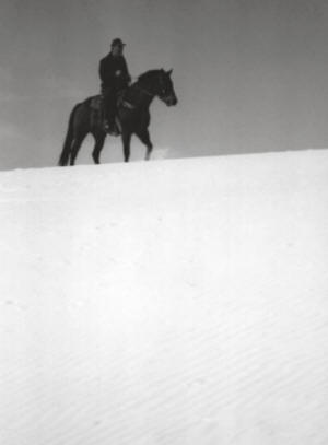 Riding a horse at White Sands NM