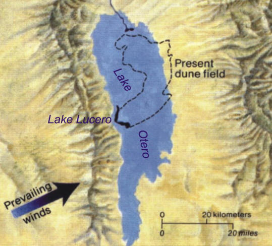 Map of Lake Lucero and Lake Otero - White Sands National Monument, New Mexico