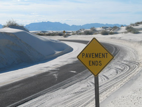 White Sands New Mexico - Pavement Ends